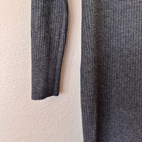 Ann Taylor Loft Medium Petite Heathered Ribbed Scoop Neck Midi Dress - Picture 4 of 8